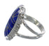 Authentic Sterling Silver Southwest Lapis Inlay Ring Size 6-3/4 RX58004